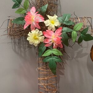 Floral Cross Wall Accent